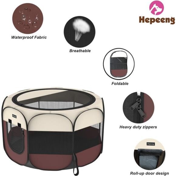 Portable Foldable PetDog Cat Playpen & Puppy playpen Pet Tent with Carrying Case - Picture 4 of 7